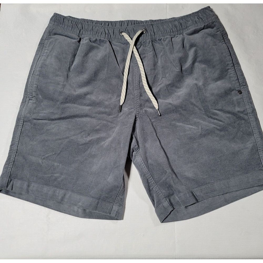 Vuori Corduroy Shorts The Optimist V385 Gray Sz XL Drawstring Stretch Pockets